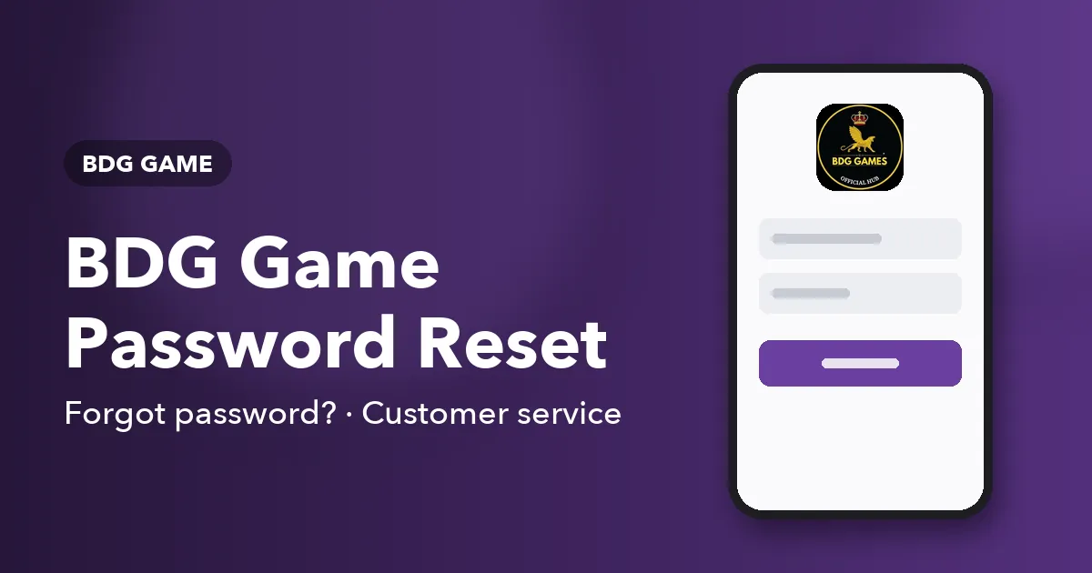 Banner for the BDG Game forgot password guide highlighting the reset link on a phone